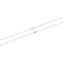 Bracelet composé d'une chaîne en plaqué or jaune 18 carats et d'une pastille ronde pavée d'oxydes de zirconium blancs.<br/>Fermoir anneau de ressort avec anneaux de rappel à 15 et 17 cm. Rond Strass  Adolescent Adulte Femme Fille Indémodable 