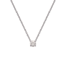 Collier en argent 925/000 rhodié et oxyde de zirconium. Rond  Adulte Femme Indémodable 
