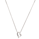 Collier en argent 925/000 rhodié et oxyde de zirconium. Coeur  Adulte Amour Femme Indémodable 