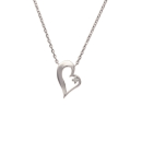 Collier en argent 925/000 rhodié et oxyde de zirconium. Coeur  Adulte Amour Femme Indémodable 