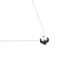 Collier en argent 925/000 rhodié, solitaire en oxyde de zirconium griffé et fil nylon.  Adolescent Adulte Femme Fille Indémodable 