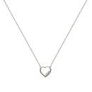 Collier en argent 925/000 rhodié et oxyde de zirconium. Coeur  Adulte Amour Femme Indémodable 