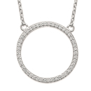 Collier en argent 925/000 rhodié et oxyde de zirconium. Cercle Rond  Adulte Femme Indémodable 