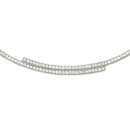 Collier en argent 925/000 rhodié et oxyde de zirconium.  Adulte Femme Indémodable 