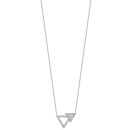 Collier triangle en argent 925/000 rhodié et oxyde de zirconium. Triangle  Adolescent Adulte Femme Fille Indémodable 