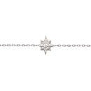 Bracelet étoile en argent 925/000 rhodié et oxyde de zirconium. Etoile  Adolescent Adulte Femme Fille Indémodable 