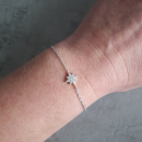 Bracelet étoile en argent 925/000 rhodié et oxyde de zirconium. Etoile  Adolescent Adulte Femme Fille Indémodable 