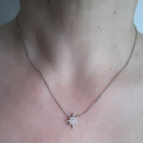 Collier étoile en argent 925/000 rhodié et oxyde de zirconium. Etoile  Adolescent Adulte Femme Fille Indémodable 