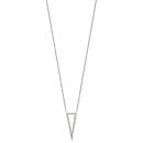 Collier triangle en argent 925/000 rhodié et oxyde de zirconium. Triangle  Adolescent Adulte Femme Fille Indémodable 