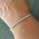 Bracelet en argent 925/000 rhodié et oxydes de zirconium. Carré Strass  Adolescent Adulte Femme Fille Indémodable 