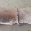 Bracelet en argent 925/000 rhodié et oxydes de zirconium. Carré Strass  Adolescent Adulte Femme Fille Indémodable 