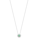 Collier avec pendentif soleil en argent 925/000 rhodié et aventurine. Rond Soleil  Adolescent Adulte Femme Fille Indémodable Nature 