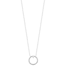 Collier composé d'une chaîne et d'un pendentif cercle tressé en argent 925/000 rhodié surmonté d'un oxyde de zirconium blanc serti 3 griffes.<br/>Fermoir mousqueton avec anneaux de rappel à 40, 42 et 45 cm. Cercle  Adolescent Adulte Femme Fille Indémodable 