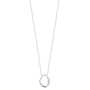 Collier composé d'une chaîne et d'un pendentif au motif de cercle difforme en argent 925/000 rhodié en partie pavé d'oxydes de zirconium blancs.<br/>Fermoir mousqueton avec anneaux de rappel à 40, 42 et 45 cm. Rond Strass  Adolescent Adulte Femme Fille Indémodable 