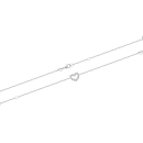 Bracelet composé d'une chaîne en argent 925/000 rhodié et d'un cœur pavé d'oxydes de zirconium blancs.<br/>Fermoir mousqueton avec anneaux de rappel à 16 et 18 cm. Coeur Strass  Adolescent Adulte Amour Femme Fille Indémodable 