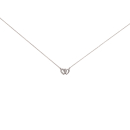 Collier en argent 925/000 rhodié et oxyde de zirconium. Coeur  Adulte Amour Femme Indémodable 