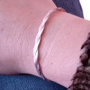 Bracelet maille tressée en argent 925/000 avec fermoir mousqueton.  Adulte Femme Indémodable 