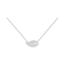 Collier composé d'une chaîne et d'un pendentif en forme de feuille en argent 925/000 rhodié.<br/>Fermoir anneau de ressort avec 4 cm de rallonge.  Adolescent Adulte Femme Fille Fleurs Indémodable 