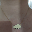 Collier avec pendentif nuage en plaqué or. Nuage  Adolescent Adulte Femme Fille Gravure Indémodable Nature 