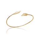 Bracelet jonc rigide en plaqué or. Jonc Plume Rigide  Adolescent Adulte Femme Fille Indémodable 