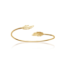 Bracelet jonc rigide en plaqué or. Jonc Plume Rigide  Adolescent Adulte Femme Fille Indémodable 