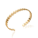 Bracelet jonc rigide couronne de lauriers en plaqué or. Couronne Jonc Laurier Rigide  Adolescent Adulte Femme Fille Indémodable Nature Symboles 