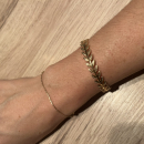 Bracelet jonc rigide couronne de lauriers en plaqué or. Couronne Jonc Laurier Rigide  Adolescent Adulte Femme Fille Indémodable Nature Symboles 