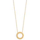 Collier avec pendentif cercle avec feuilles de laurier en plaqué or 18 carats.<br/>Fermoir mousqueton avec anneaux de rappel à 40, 42 et 45 cm. Cercle Feuille Laurier Rond  Adolescent Adulte Femme Fille Indémodable Nature Symboles 