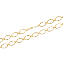 Bracelet en plaqué or jaune 18 carats.<br/>Fermoir mousqueton avec 2 cm de rallonge. Ovale  Adolescent Adulte Femme Fille Indémodable 