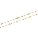Bracelet composé d'une chaîne et de 5 pastilles rondes au motif de spirale en plaqué or jaune 18 carats.<br/>Fermoir mousqueton avec anneaux de rappel à 16 et 18 cm. Rond  Adolescent Adulte Femme Fille Indémodable 