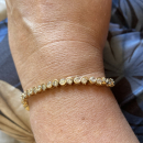 Bracelet en plaqué-or et oxyde de zirconium. Rivière de pierres Rond  Adolescent Adulte Femme Fille Indémodable 