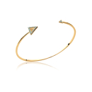 Bracelet jonc rigide en plaqué or et pierre d'imitation turquoise. Jonc Rigide Triangle Turquoise  Adolescent Adulte Femme Fille Indémodable 