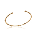 Bracelet jonc rigide en plaqué or et oxyde de zirconium.  Jonc Rigide Rond  Adolescent Adulte Femme Fille Indémodable 