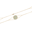Bracelet en plaqué or et pierres d'imitation turquoise. Cercle Rond Turquoise  Adolescent Adulte Femme Fille Indémodable 