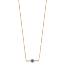 Collier en plaqué or, oxyde de zirconium et pierre synthétique. Rond  Adolescent Adulte Femme Fille Indémodable 