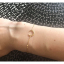 Bracelet croissant de lune en plaqué or 18 carats et oxyde de zirconium. Rond  Adolescent Adulte Femme Fille Indémodable 