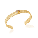 Bracelet jonc en plaqué or et pierre synthétique. Carré Jonc  Adolescent Adulte Femme Fille Indémodable 