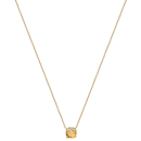 Collier avec pendentif en plaqué or et pierre synthétique serti 4 griffes. Carré  Adolescent Adulte Femme Fille Indémodable 