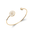 Bracelet jonc avec œil de Turquie en plaqué or, émail et oxyde de zirconium. Jonc Oeil Oeil de Turquie  Adolescent Adulte Femme Fille Indémodable Symboles 