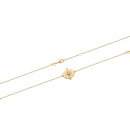 Bracelet composé d'une chaîne en plaqué or jaune 18 carats et d'une pastille de forme ovale avec motif d'étoile en relief en plaqué or jaune 18 carats et pavée de nacre sur une face.<br/>Fermoir mousqueton avec anneaux de rappel à 16 et 18 cm. Etoile Ovale  Adolescent Adulte Femme Fille Indémodable Nature 
