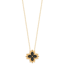 Collier composé d'une chaîne et d'un pendentif croix en plaqué or jaune 18 carats surmonté de quatre véritables pierres d'agate noire serties 4 griffes.<br/>Fermoir mousqueton avec anneau de rappel à 40, 42 et 45 cm.<br/>L'agate représente l'équilibre et l'harmonie. Elle est symbole de force et de soutien dans les moments difficiles en recentrant les énergies. Pierre d'ancrage à la terre, elle aide à disperser les énergies négatives et confère stabilité et confiance de soi. Croix  Adolescent Adulte Femme Fille Indémodable Religion Symboles 