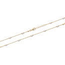 Bracelet composé d'une chaîne en plaqué or jaune 18 carats et de perles d'imitation.<br/>Fermoir mousqueton avec 2 cm de rallonge. Perle Rond  Adolescent Adulte Femme Fille Indémodable 
