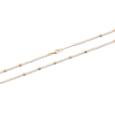 Bracelet composé d'une chaîne en plaqué or jaune 18 carats et de perles d'imitation.<br/>Fermoir mousqueton avec anneaux de rappel à 16 et 18 cm. Perle  Adolescent Adulte Femme Fille Indémodable 