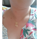 Collier attrape-rêve en plaqué or jaune 18 carats. Attrape-rêve Plume Rond  Adolescent Adulte Femme Fille Indémodable Symboles 