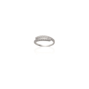 Bague argent 925/000 rhodié pavée d'oxydes de zirconium blancs.  Adulte Femme Indémodable 