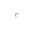 Bague argent 925/000 rhodié pavée d'oxydes de zirconium blancs.  Adulte Femme Indémodable 