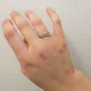 Bague argent 925/000 rhodié pavée d'oxydes de zirconium blancs.  Adulte Femme Indémodable 