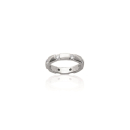 Bague argent 925/000 rhodié et oxydes de zirconium. Anneau  Adulte Femme Indémodable 