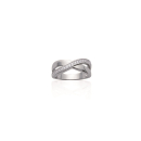 Bague en argent 925/000 rhodié sertie d'oxydes de zirconium blancs.  Adulte Femme Indémodable 