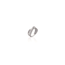 Bague en argent 925/000 rhodié sertie d'oxydes de zirconium blancs.  Adulte Femme Indémodable 